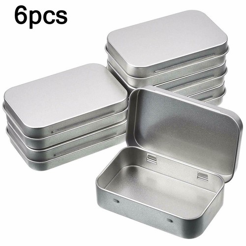 6 Pcs Metal Box Container Hinged Lid Small Empty Storage Box For Small Cosmetics - Picture 18 of 24