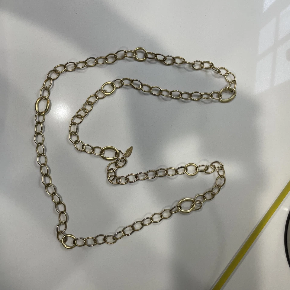 Ожерелье Coldwater Creek фиолетовое яркие звенья 32 дюйма золотистый цвет винтажная оправа - Изображение 2 из 4