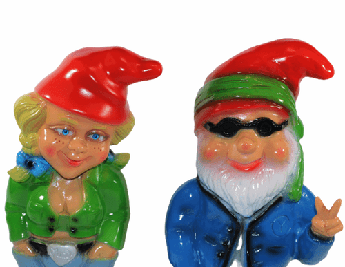 Enano de Jardín Decoración Figura Enano Zwergenpaar de Plástico H 32-33 CM - Imagen 2 de 5