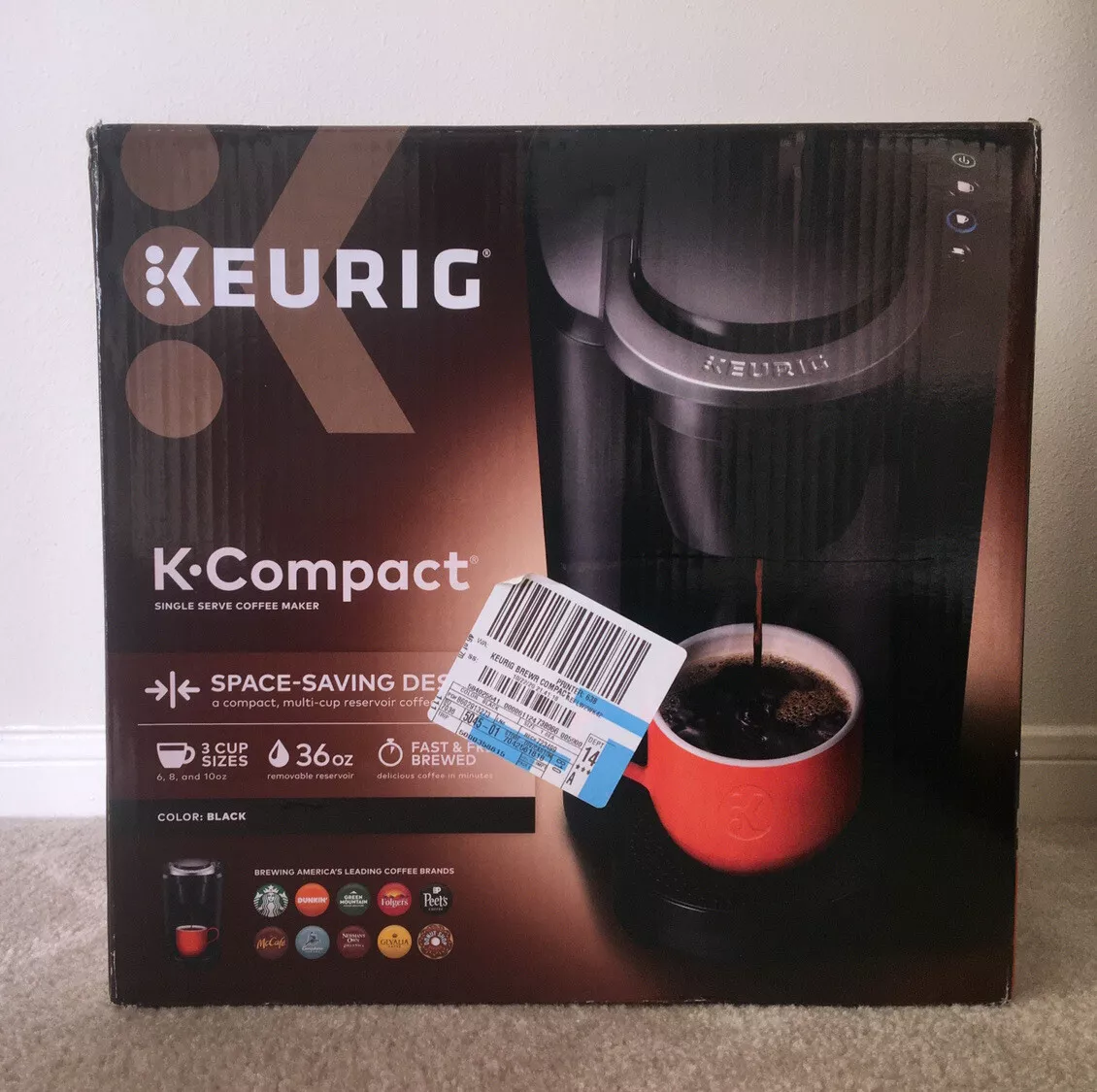 Keurig K- Compact Single Serve K-Cup Pod Coffee Maker, Black