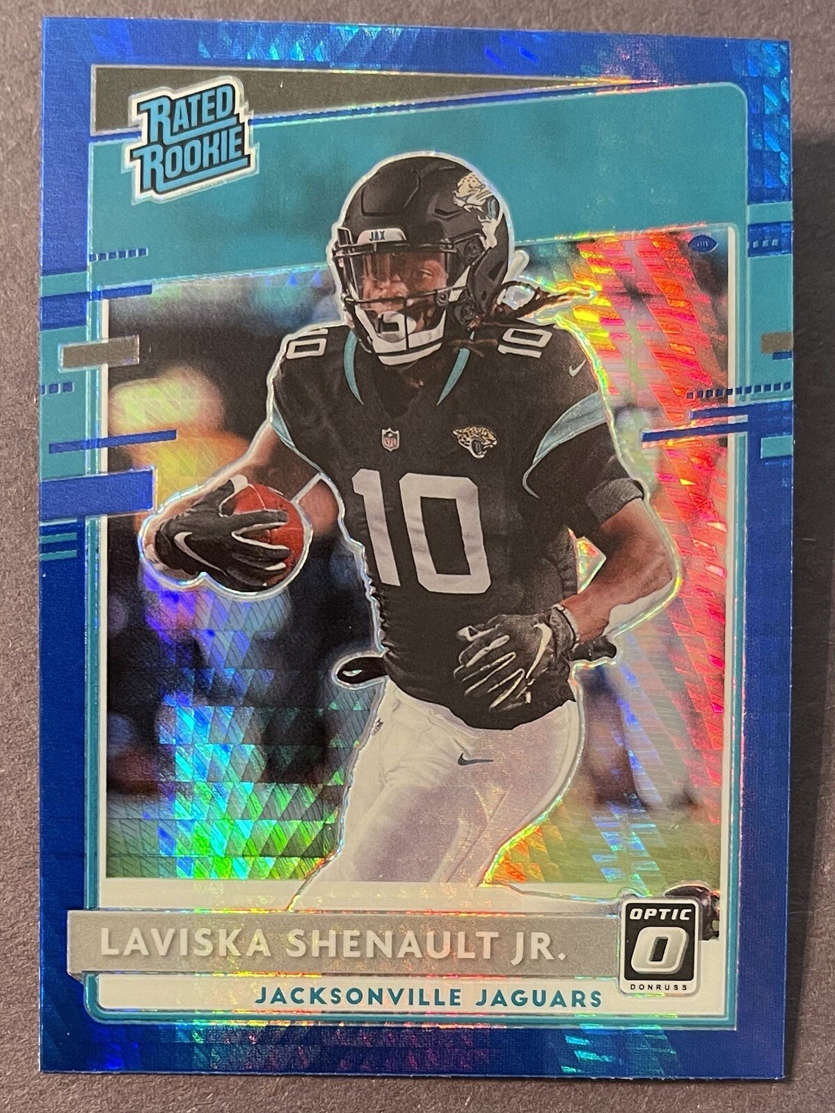 2020 Panini Donruss Optic Laviska Shenault Jr. Blue Hyper Prizm Rated Rookie 168