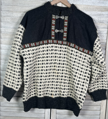 Devold Men's S Wool/Viscose Pullover Sweater Norway Clasps