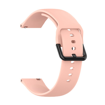 20mm Black Metal Buckle Silicone Strap Watch Band Belt for Amazfit GTS 2 Watch
