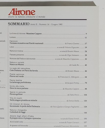 02558 AIRONE a. II nr 14 - 1982 - mensile della natura - foto indice - Picture 2 of 2