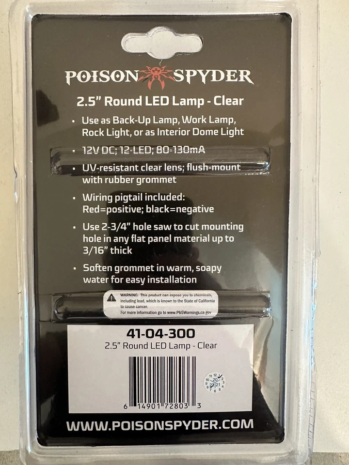 Luz de respaldo LED única Poison Spyder 41-04-300 2007-2018 para Jeep Wrangler JK Foto 3 de 3
