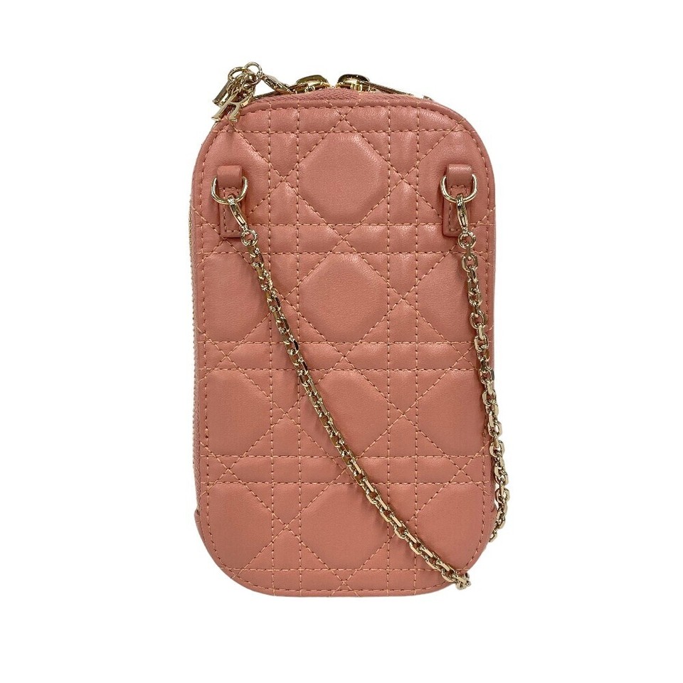Christian Dior Cannage Phone Holder Bag Pink Leather Authentic eBay