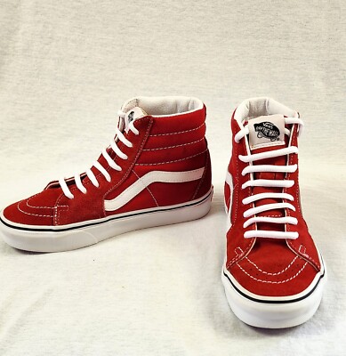 VANS Red Suede Hi-Top Shoes Women's Size 6, Sk8-Hi - Main Image
