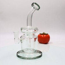 Pipa de agua de 8 pulgadas hecha a mano cachimba para fumar terrón de humo de vidrio perc bong y tazón de 14 mm
