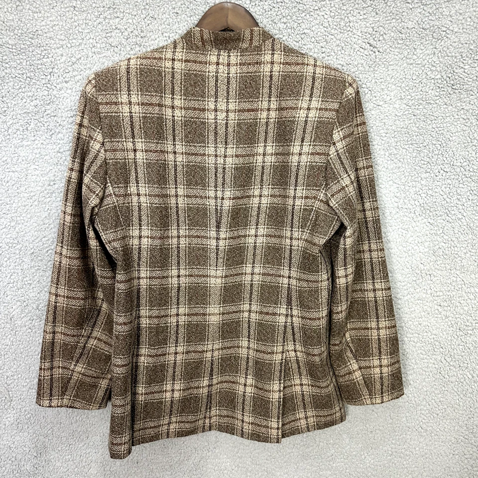 Traje Clio Blazer Marrón a Cuadros Talla 12 Academia Retro Botón Carrera Preppy De Colección Foto 2 de 4