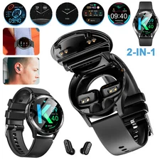Smart Watch with Earbuds Men Smartwatch 2 in 1 Wireless Headset For iOS Android