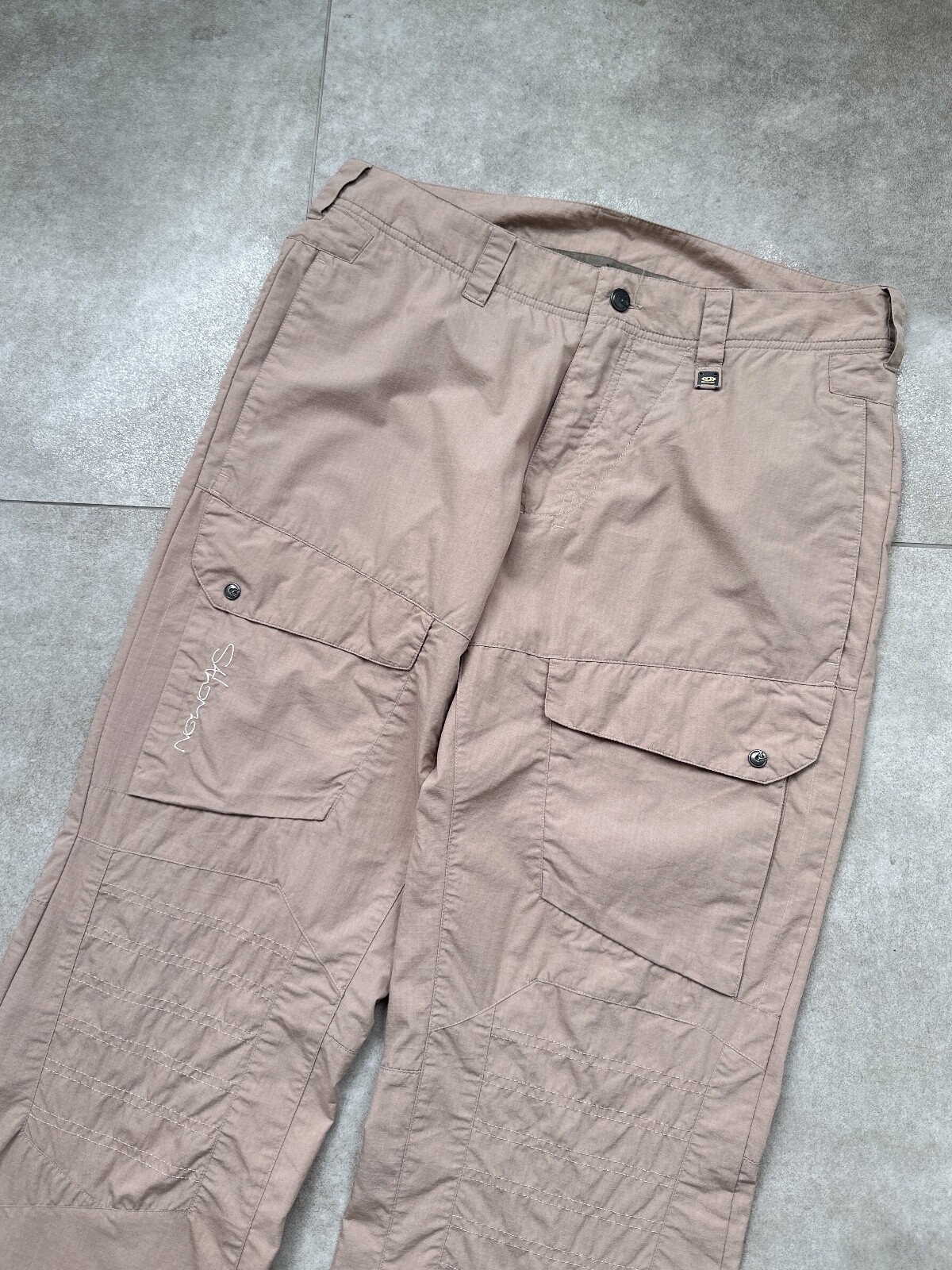 Salomon Pantalone Nylon Beige Cargo Outdoor Trekking Taglia 32 Uomo