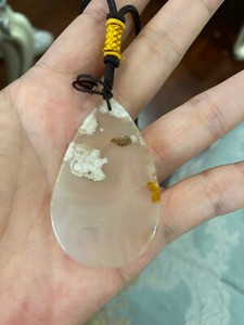 NEW HIGHEND*RARE*GORGEOUS CHERRY CARNELIAN JADE稀有天然樱花玛瑙玉石 PENDANT NECKLACE