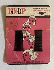 VTG NOS Bobby Pins  CARD - "PIN-UP" 20 CT RUBBER Tipped HTF