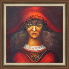 Painting ORIGINAL Oil canvas Modern contemporary  Art surrealism by Pronkin RED