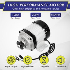750W 48V Electric Brushless Motor With Controller For Scooter E-bike Tricycle