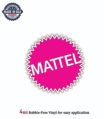 MATTEL HOT PINK VINYL DECAL STICKER CAR TRUCK BUMPER 4MIL BUBBLE FREE ...