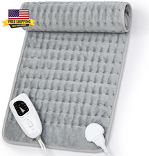 Heating Pad,Electric Heating Pads,Heating Pad for Back,Silvergray,24X12In          
