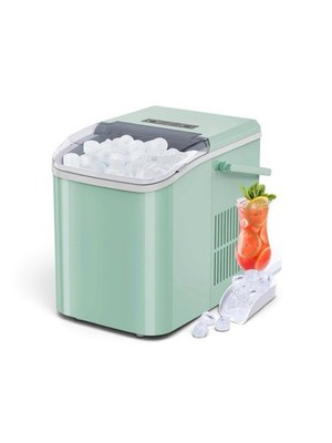 New Countertop Ice Maker Machine 26.5Lbs Portable Automatic Self Clean Green