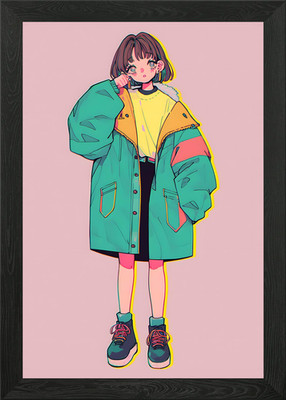 Lofi Love gerahmtes Wandbild Poster Leinwanddruck Bild