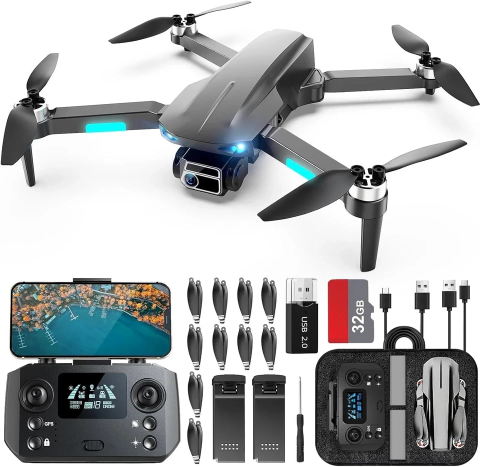Drones with Camera 4k 3800ft 5G GPS Transmission 2X25min Flight Time 2 Batteries