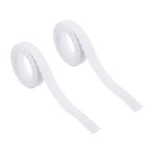 0.7" Breite 2 Yards Selbstklebend Spitze Klebeband Schn&uuml;rsenkel 2 Pack Wei&szlig;