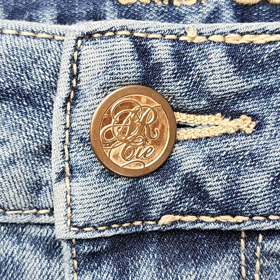 American Rag Shorts Womens 9 Juniors Blue Low Rise Cutoff Bermuda Stretch Denim - Image 2 of 4