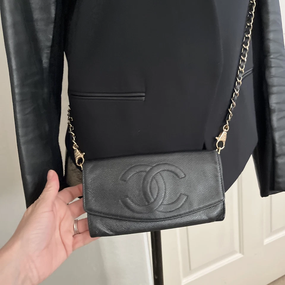 Authentic Chanel Timeless Wallet on Chain (WOC) CC Black Caviar Leather - Image 3 of 4
