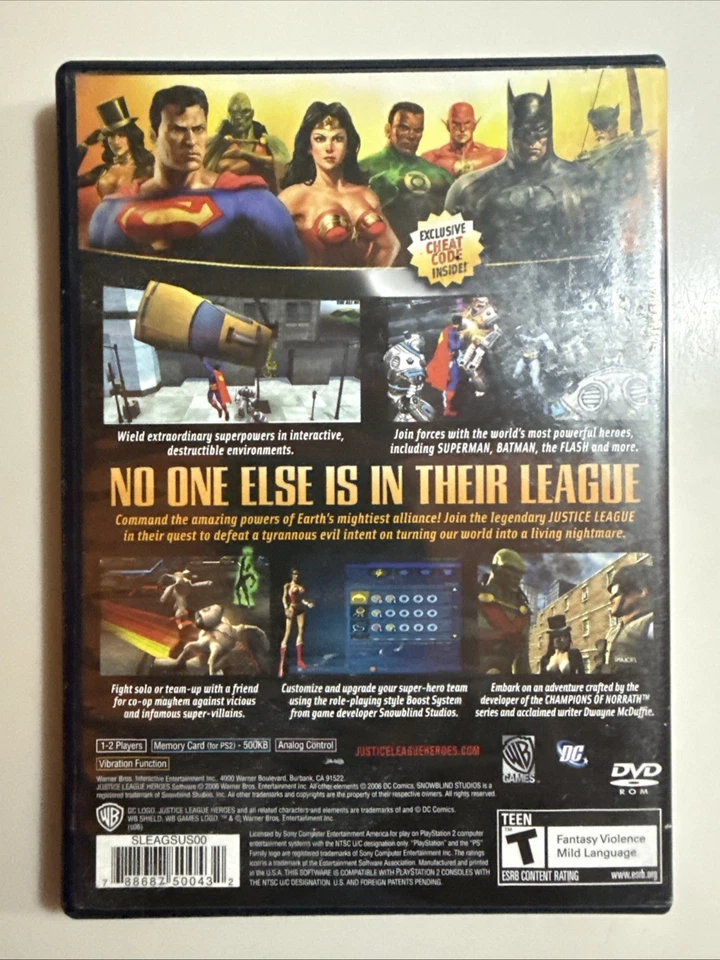 Justice League Heroes (Sony PlayStation 2, 2006) Completo En Caja con Manual Foto 2 de 2