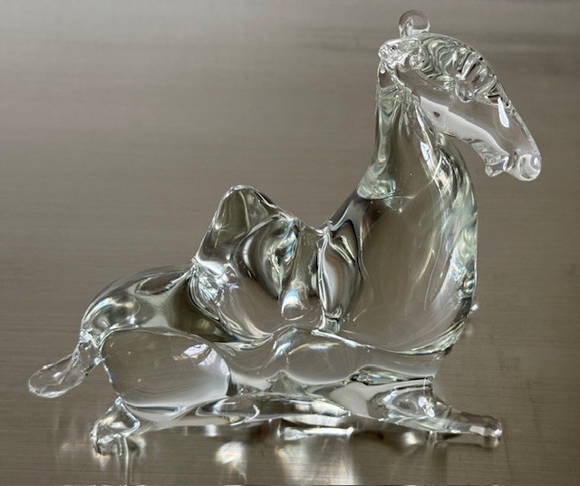 Murano Art Glass Camel Sculpture Figurine Signed Licio Zanetti, Italy Very Clear