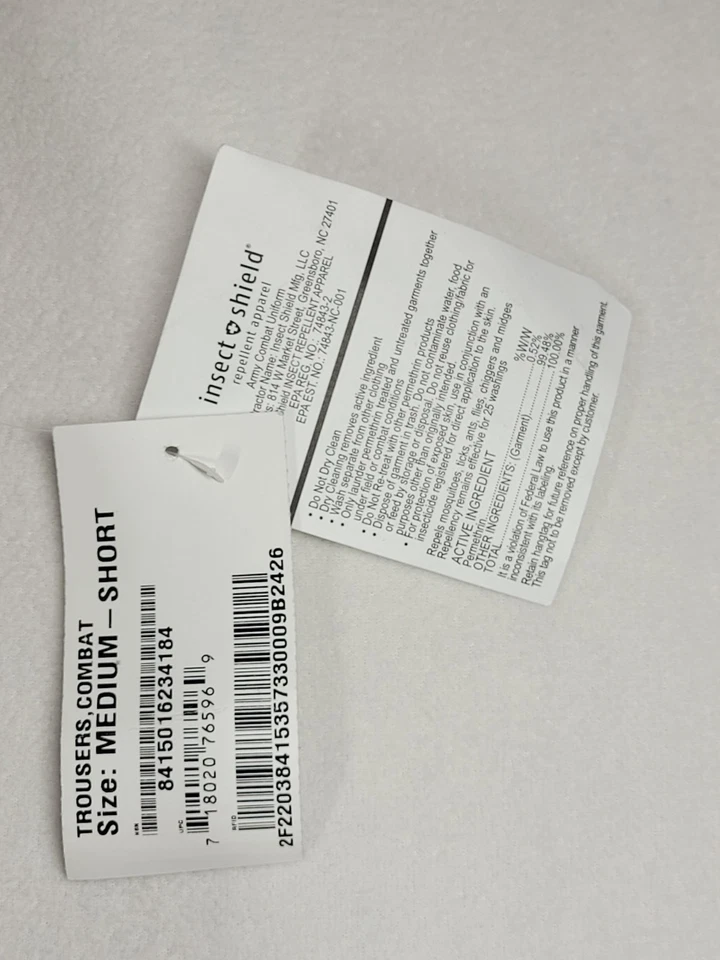 U.S. Army Combat Trousers Uni M Camo Insect Shield Uniform Military Cargo Pants - Image 3 of 4