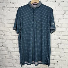 Greyson Polo Golf Shirt Men XL Keswick Golf Club Wolf All Over Print Performance