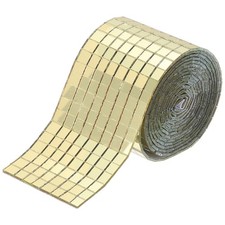 1920 PCS Glass Mirrors Disco Ball Tiles Self-Adhesive Gold 5x5mm, 1 Sheet