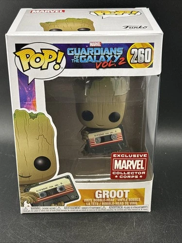 Funko Pop Marvel Guardians of the Galaxy Groot Mixed Tape Collector Corps #260