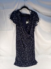 Lauren Ralph Lauren Floral Flutter-Sleeve Wrap Jersey Dress Size 18