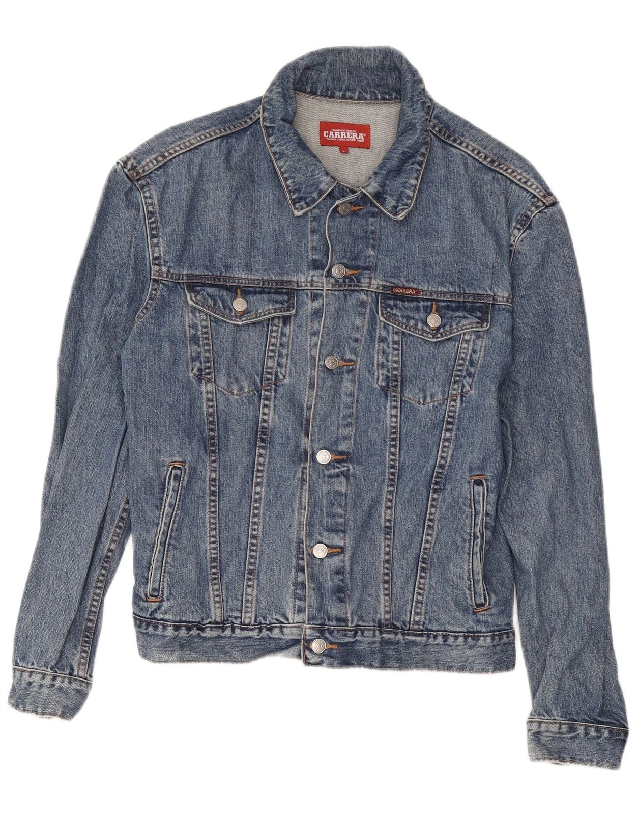 Carrera Mens Denim Jacket UK 40 Large Blue Cotton EA15