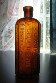 Antique 1880's A.L. MURDOCK LIQUID FOOD 12 Sided Medicine Bottle