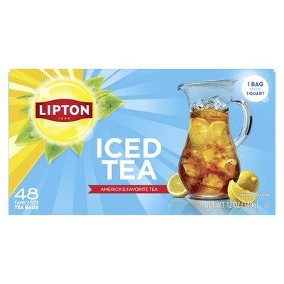 Lipton Unsweetened Iced Tea Bags, Family Size Zero 48 Count (Pack of 1) 