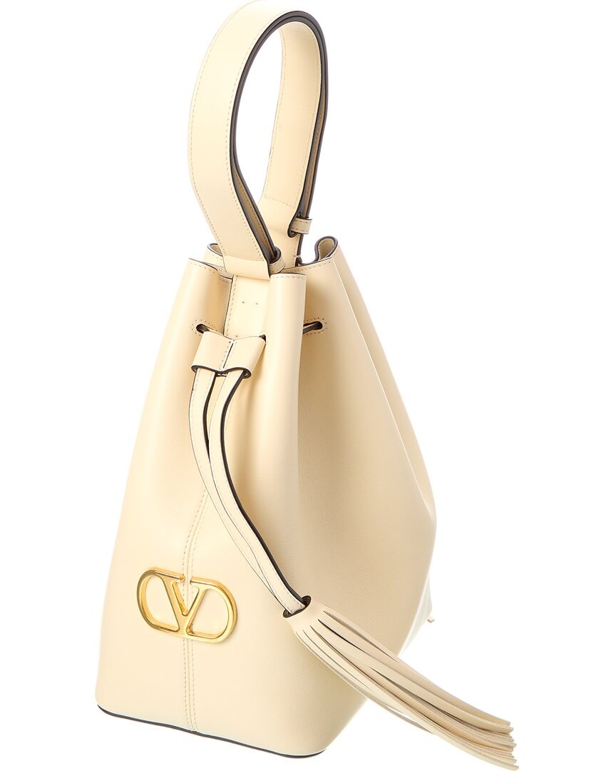 Valentino Vlogo Leather Bucket Bag Women's White thumbnail 3
