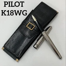 Pilot K18WG Fountain Pen 18K Gold Silver Finish Used
