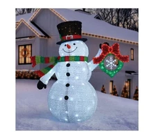 Member's Mark 6ft Pre-Lit Twinkling Pop-Up Snowman with Wreath