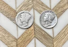 [Lot of 2 ]Mercury Dimes 90 % Silver EXACT COINS IN PHOTOS