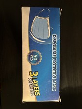 50 Blue Disposables Protective Masks 3 Layers Premium