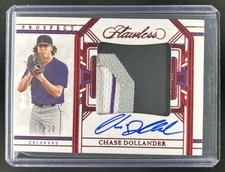 2024 Panini Flawless Chase Dollander Prospect Patch Auto Ruby #/20 Rockies