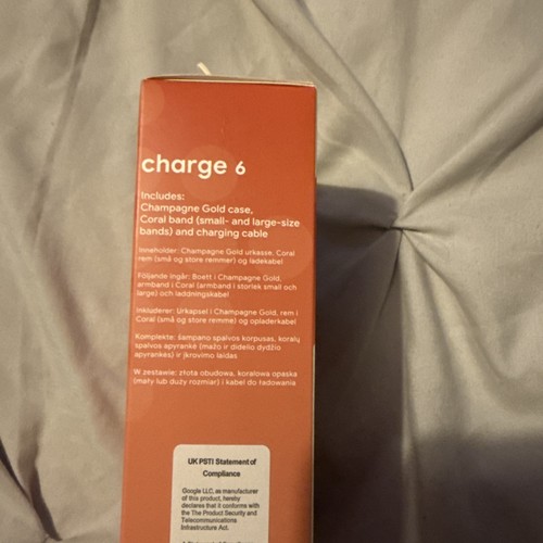 Fitbit Charge 6 Activity Tracker Champagne Gold Case with Coral Band Brand New - Picture 2 of 2