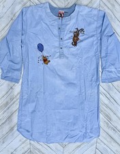 Disney Winnie the Pooh Tigger Embroidered Denim Long Shirt Nightgown OS Vintage