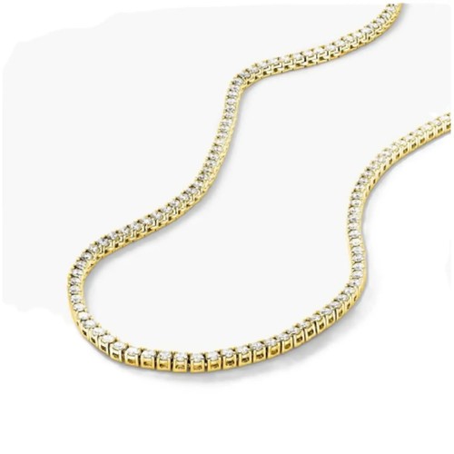 Rachel Koen Lab Grown Diamond Tennis Necklace 14K Yellow Gold 14.61Ctw 17 Inches - Picture 2 of 4