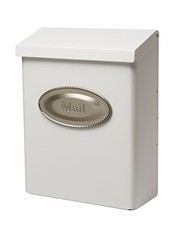 Gibraltar Mailboxes Designer Locking Medium Capacity Galvanized Steel White, Wal