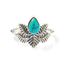 Natural Turquoise Gemstone Ring,solid 925 Sterling Silver Wide Band Jewelry Gift