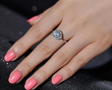 2 Ct Round Cut Moissanite Women's Wedding Engagement Ring 14K White Gold Plated