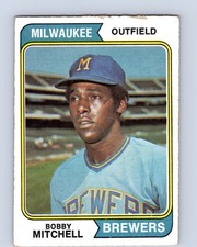 1974 Topps #497 Bobby Mitchell Milwaukee Brewers Baseball Card VG